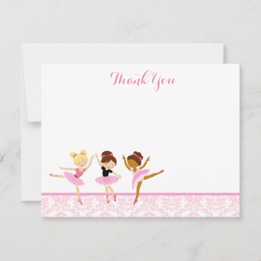 バレリーナのダンサーの誕生日はノート感謝していしています サンキューカード (正面)
