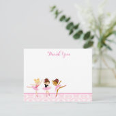 バレリーナのダンサーの誕生日はノート感謝していしています サンキューカード (スタンド正面)