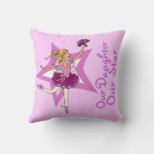 バレリーナのダンサー紫色の娘の名前の枕 クッション (裏面)