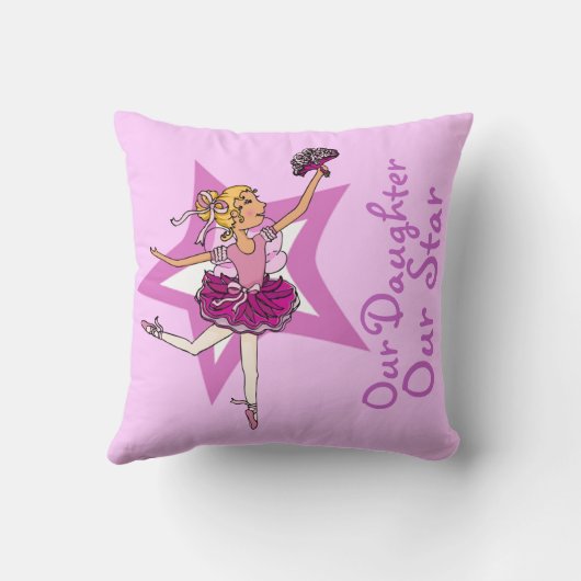 バレリーナのダンサー紫色の娘の名前の枕 クッション (裏面)