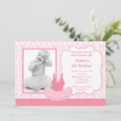 バレリーナのチュチュの誕生日の招待状 招待状 (スタンド正面)