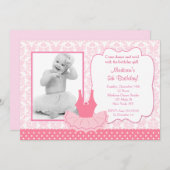 バレリーナのチュチュの誕生日の招待状 招待状 (正面/裏面)