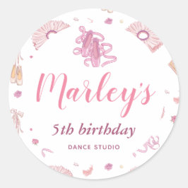 バレリーナのチュチュダンス 誕生日パーティー どの年齢でも ラウンドシール