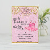 バレリーナのチュチュ ピンクの誕生日招待状 招待状 (スタンド正面)