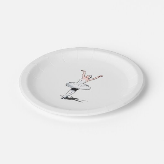 バレリーナのテーマの誕生会の紙皿 ペーパープレート (アングル)