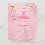 バレリーナのテーマの誕生日パーティーの招待状 招待状 (正面/裏面)