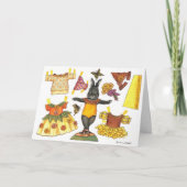 バレリーナのバニーのハロウィンのペーパー人形カード カード (正面)