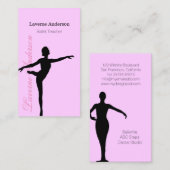 バレリーナのバレエの先生のダンスのスタジオ 名刺 (正面/裏面)