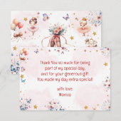 バレリーナのバレエの子供の誕生日におどって回る サンキューカード (正面/裏面)