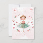 バレリーナのバレエの子供の誕生日におどって回る サンキューカード (裏面)