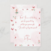 バレリーナのバレエの子供の誕生日におどって回る サンキューカード (正面/裏面)