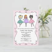 バレリーナのバレエの誕生会 招待状 (スタンド正面)