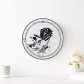 バレリーナのバレエの踊りの時計 ラージ壁時計 (ホーム)