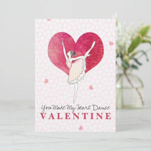 バレリーナのバレンタイン　私のハートを踊らせて ピンクのダンス シーズンカード (スタンド正面)