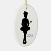 バレリーナのパーソナライズなクリスマスのオーナメントのテンプレート セラミックオーナメント (右)