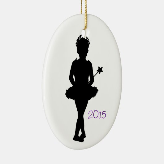 バレリーナのパーソナライズなクリスマスのオーナメントのテンプレート セラミックオーナメント (右)