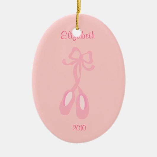 バレリーナのパーソナライズな一流のクリスマスのオーナメント セラミックオーナメント (正面)