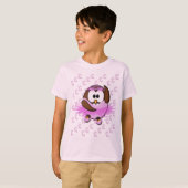 バレリーナのフクロウ-グリッター Tシャツ (正面フル)
