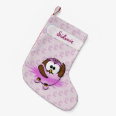 バレリーナのフクロウ スモールクリスマスストッキング (正面 (吊り時))