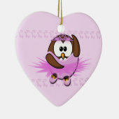 バレリーナのフクロウ セラミックオーナメント (右)
