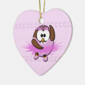 バレリーナのフクロウ セラミックオーナメント (左)