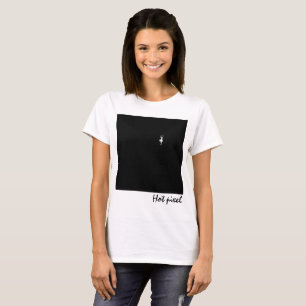 バレリーナのホットピクセルを使用したブラックスクエアおもしろい Tシャツ