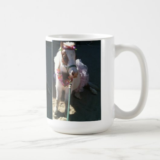 バレリーナのミニチュアトリックの馬のさくらんぼ コーヒーマグカップ (右)