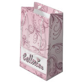 バレリーナの人形|のピンクの電気石|は個人化なります スモールペーパーバッグ (裏面アングル)