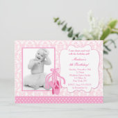 バレリーナの写真の誕生日の招待状 招待状 (スタンド正面)