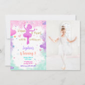 バレリーナの写真招待状 招待状 (正面)