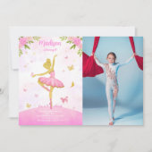 バレリーナの写真 招待状 (正面)