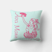 バレリーナの女の子のピンクの水の名前の娘の枕 クッション (裏面)