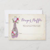 バレリーナの女の子のベビーシャワーのおむつのラッフル 招待状 (正面)