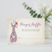 バレリーナの女の子のベビーシャワーのおむつのラッフル 招待状 (スタンド正面)