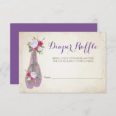 バレリーナの女の子のベビーシャワーのおむつのラッフル 招待状 (正面/裏面)