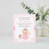 バレリーナの女の子の最初バースデーパーティ招待状 招待状 (スタンド正面)