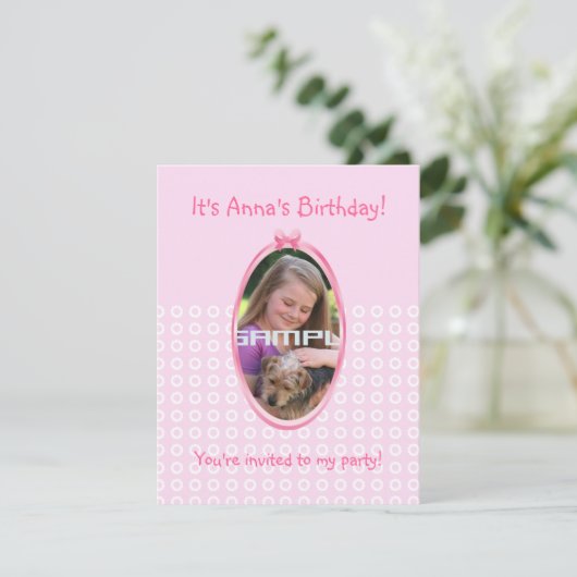 バレリーナの女の子の誕生日のパーティの招待状 招待状 (スタンド正面)