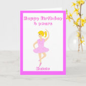 バレリーナの女の子の誕生日は一流の年齢を加えます カード (黄色い花)