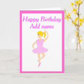 バレリーナの女の子の誕生日は一流の年齢を加えます カード (黄色い花)