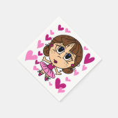 バレリーナの女の子 スタンダードカクテルナプキン (角)