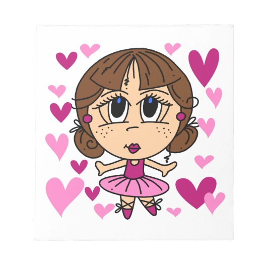 バレリーナの女の子 ノートパッド (正面)