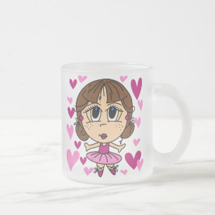 バレリーナの女の子 フロストグラスマグカップ