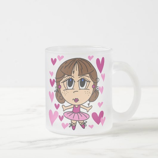バレリーナの女の子 フロストグラスマグカップ (右)