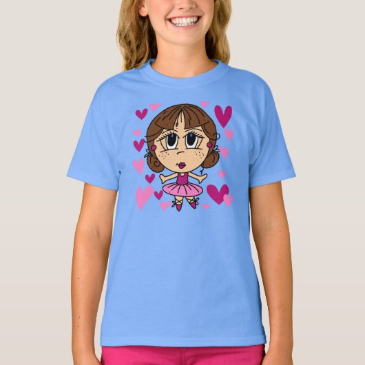 バレリーナの女の子 Tシャツ (正面)