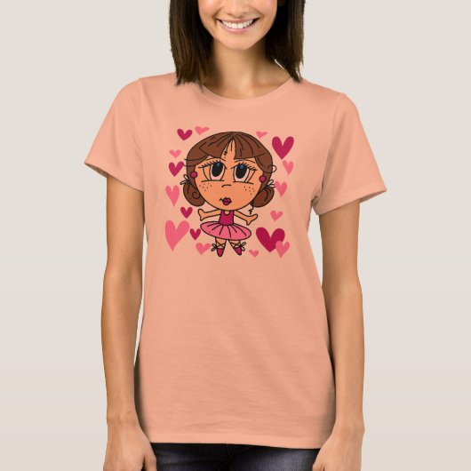 バレリーナの女の子 Tシャツ (正面)