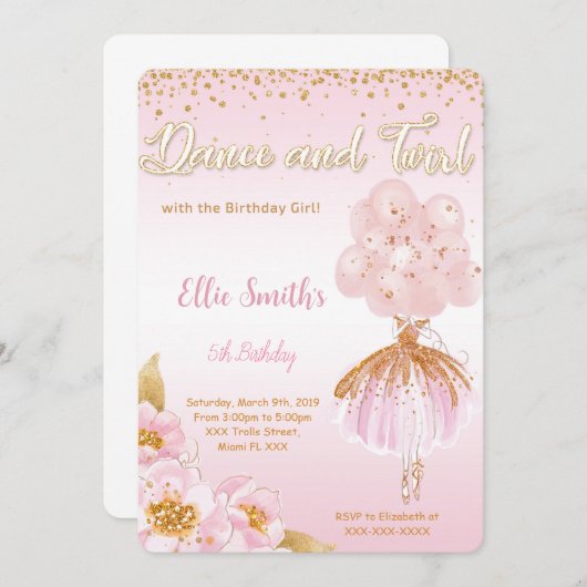 バレリーナの招待状 招待状 (正面/裏面)