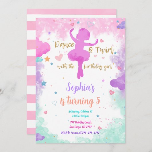 バレリーナの招待状 招待状 (正面/裏面)