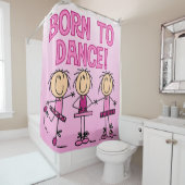 バレリーナの棒の姿の女の子を踊るために生まれて下さい シャワーカーテン (インサイチュ)