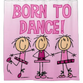 バレリーナの棒の姿の女の子を踊るために生まれて下さい シャワーカーテン (正面)