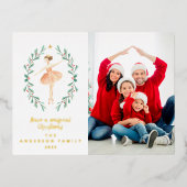 バレリーナの水彩画1枚 箔シーズンポストカード (正面)